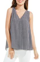 Women's Vince Camuto Villa Tile Drape Front Blouse, Size - Black