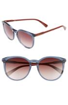 Women's Longchamp 56mm Round Sunglasses - Blonde Havana