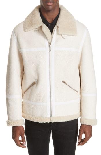 Men's Givenchy Genuine Shearling Jacket Eu - White