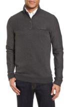 Men's Ted Baker London Livstay Slim Fit Quarter Zip Pullover (m) - Black