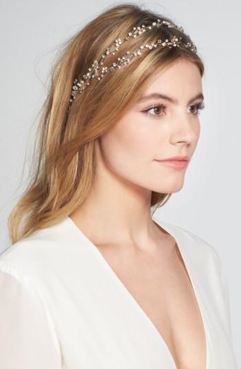 Brides & Hairpins 'gia' Double Banded Halo Headpiece, Size - Metallic