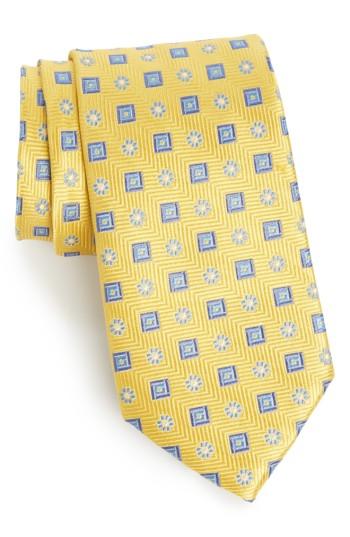 Men's Nordstrom Men's Shop Medallion Silk Tie, Size X-long - Metallic