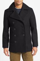 Men's Schott Nyc Slim Fit Wool Blend Peacoat