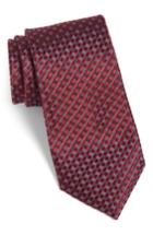 Men's Calibrate Artesia Check Silk Tie, Size - Red
