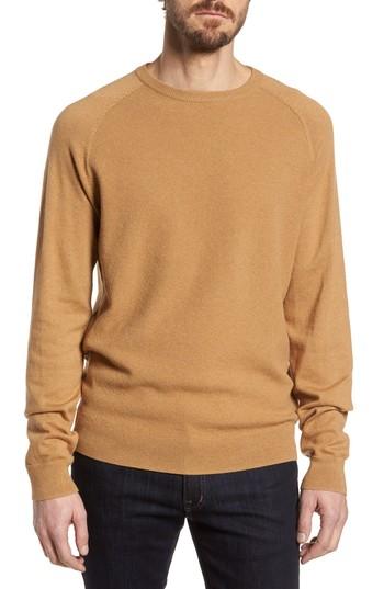 Men's Nordstrom Men's Shop Crewneck Cotton & Cashmere Sweater - Brown