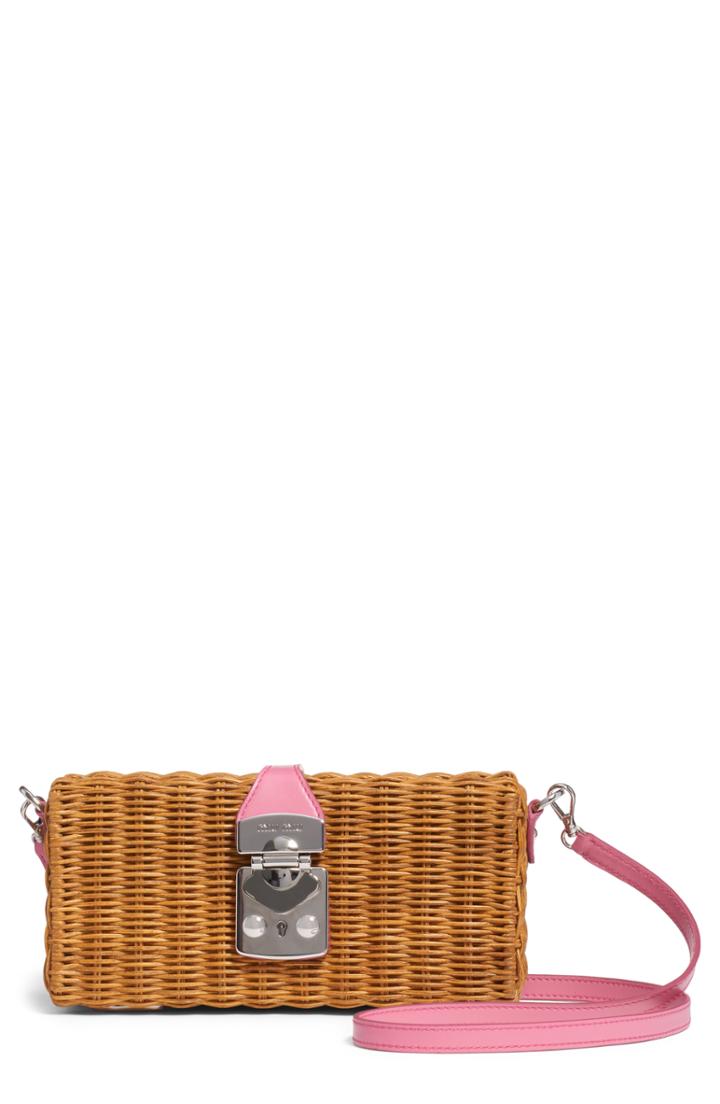 Miu Miu Midollino Basket Clutch - Brown