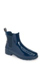 Women's Hunter Original Refined Chelsea Waterproof Rain Boot M - Blue/green