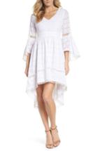 Women's Eliza J Bell Sleeve High/low Eyelet Dress - White
