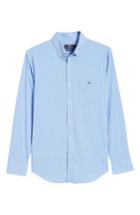 Men's Vineyard Vines Grand Cay Tucker Regular Fit Gingham Performance Sport Shirt, Size - Blue