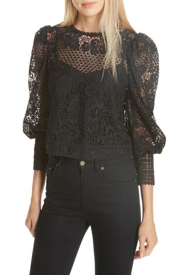 Women's Joie Rodia Lace Blouse - Black