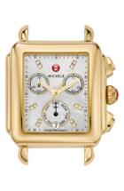 Women's Michele Deco Diamond Dial Gold Plated Watch Case, 33mm X 35mm