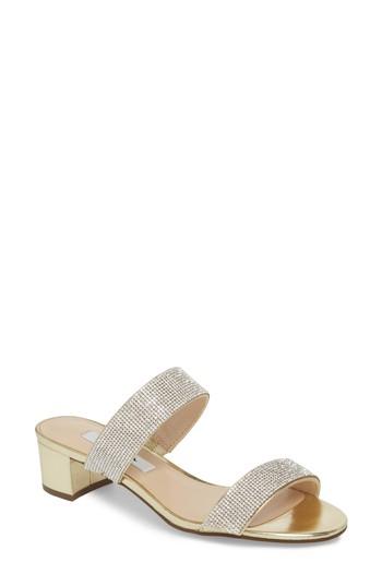 Women's Nina Georgea Crystal Embellished Slide Sandal M - Metallic