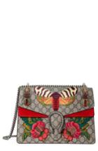 Gucci Medium Dionysus Embroidered Gg Supreme Canvas & Suede Shoulder Bag - Beige