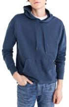 Men's J.crew Garment Dyed French Terry Hoodie, Size - Blue