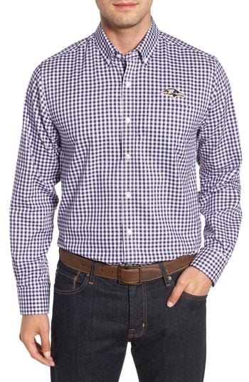 Men's Cutter & Buck League Baltimore Ravens Fit Shirt, Size Small - Purple