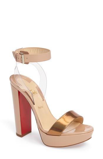 Women's Christian Louboutin Cherry Sandal .5us / 35.5eu - Beige