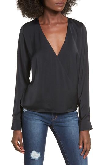 Women's Leith Drape Neck Blouse - Black