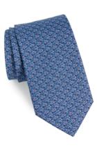 Men's Salvatore Ferragamo Turtle Silk Tie, Size - Blue