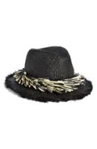Women's Echo Mangrove Fringe Fedora - Black