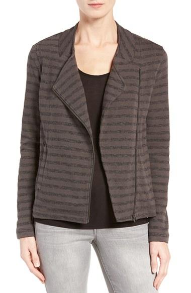 Petite Women's Caslon Long Sleeve Scoop Neck Cotton Tee P - Grey