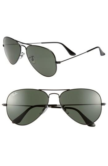 Women's Ray-ban Standard Original 58mm Aviator Sunglasses - Black