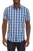 Men's Robert Graham Greenfield Dobby Check Sport Shirt - Blue