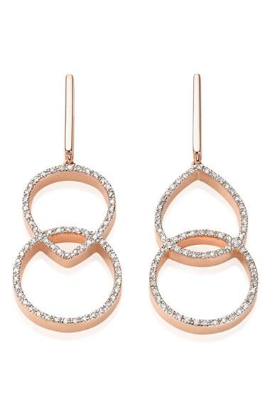 Women's Monica Vinader Naida Diamond Kiss Drop Earrings
