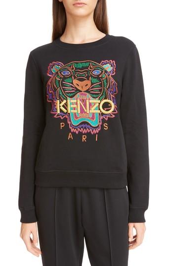 Women's Kenzo Tiger Print Sweatshirt - Black