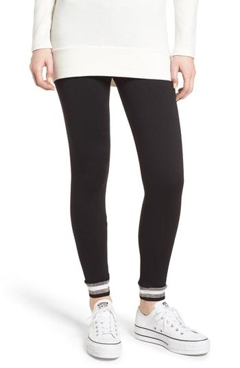 Women's Zeza B By Hue Metallic Cuff Leggings - Black