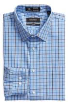 Men's Nordstrom Men's Shop Smartcare(tm) Trim Fit Check Dress Shirt 34/35 - Metallic