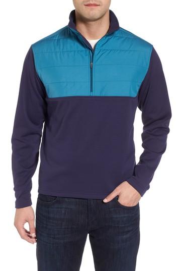 Men's Peter Millar Sheffield Hybrid Half Zip Pullover - Blue