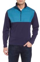 Men's Peter Millar Sheffield Hybrid Half Zip Pullover - Blue