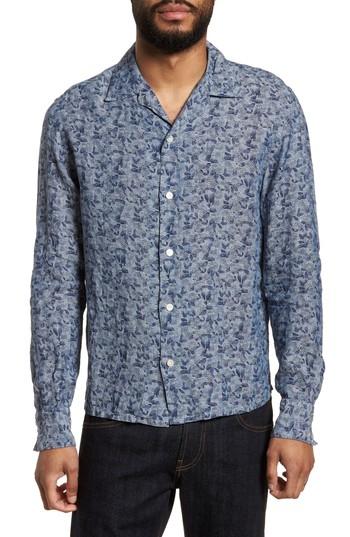 Men's Eleventy Trim Fit Floral Shirt - Blue