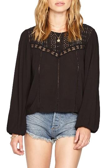 Women's Amuse Society Sunset Rose Woven Top - Black