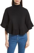 Women's See By Chloe Ruffle Trim Top - Black