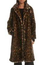 Women's Nili Lotan Marvin Faux Fur Leopard Print Coat - Brown