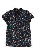 Women's Halogen Smocked Neck Blouse - Blue