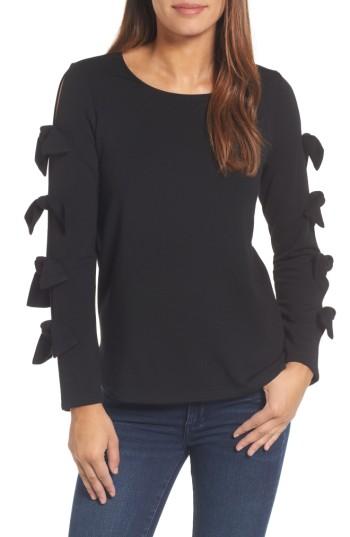 Women's Pleione Tie Sleeve Sweatshirt - Black