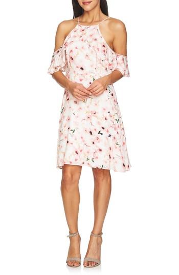 Women's Cece Arden Cold Shoulder Ruffle Dress - White