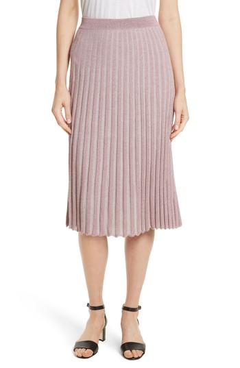 Women's Rebecca Taylor Metallic Ribbed Knit Skirt - Pink