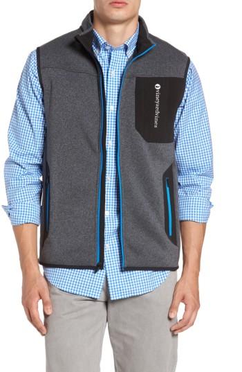 Men's Vineyard Vines Tech Sweater Fleece Vest - Grey