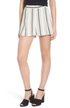 Women's Madison & Berkeley Stripe High Waist Woven Shorts - Ivory