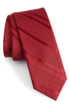 Men's The Tie Bar Path Stripe Wool & Silk Tie, Size - Burgundy
