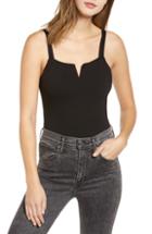 Women's Socialite Notch Neck Bodysuit - Black