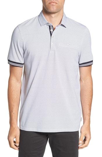 Men's Ted Baker London Lemsher Print Polo (s) - Blue