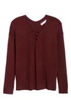 Women's Astr Lace-up Sweater - Burgundy