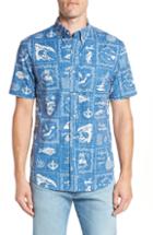 Men's Reyn Spooner Stories From The East Regular Fit Sport Shirt - Blue