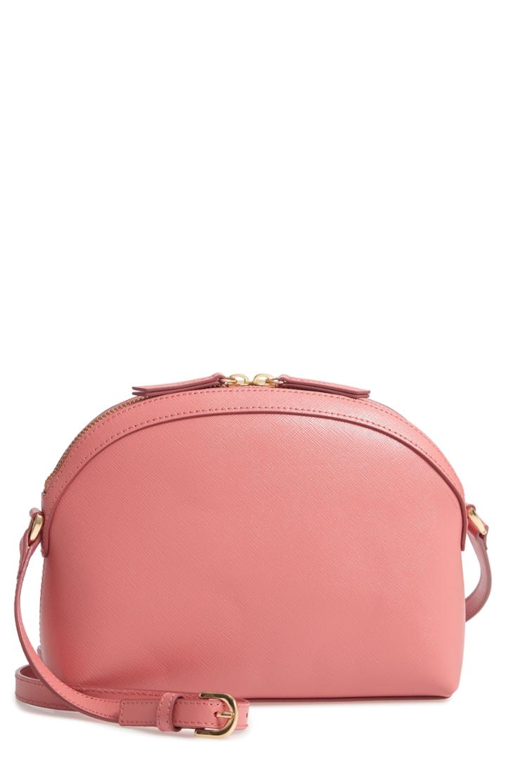Nordstrom Isobel Half Moon Leather Crossbody Bag - Pink