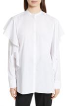 Women's Robert Rodriguez Ruffle Cotton Shirt - White