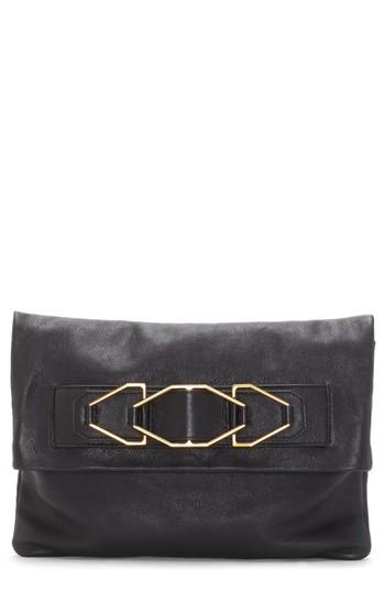 Vince Camuto Luk Leather Foldover Clutch - Black